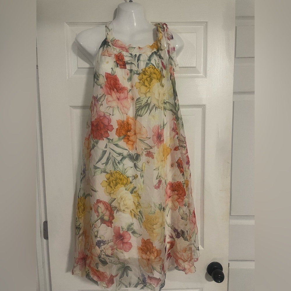 Bella bra Floral Silk Dress Size S NWT